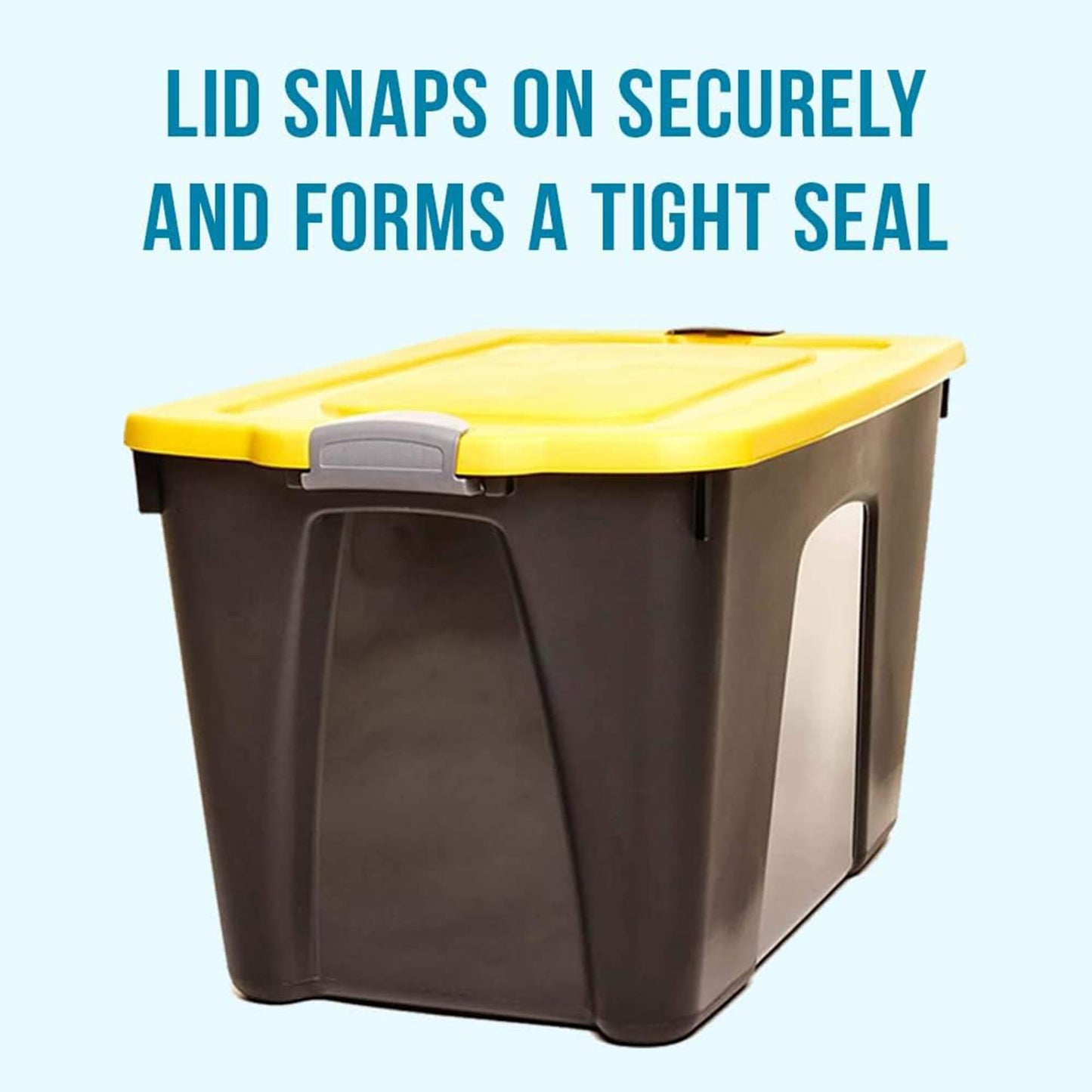 HOMZ 18 Gallon Durabilt Storage Bins, Pack of 4 Heavy Duty Plastic Containers, Secure Snap Lids