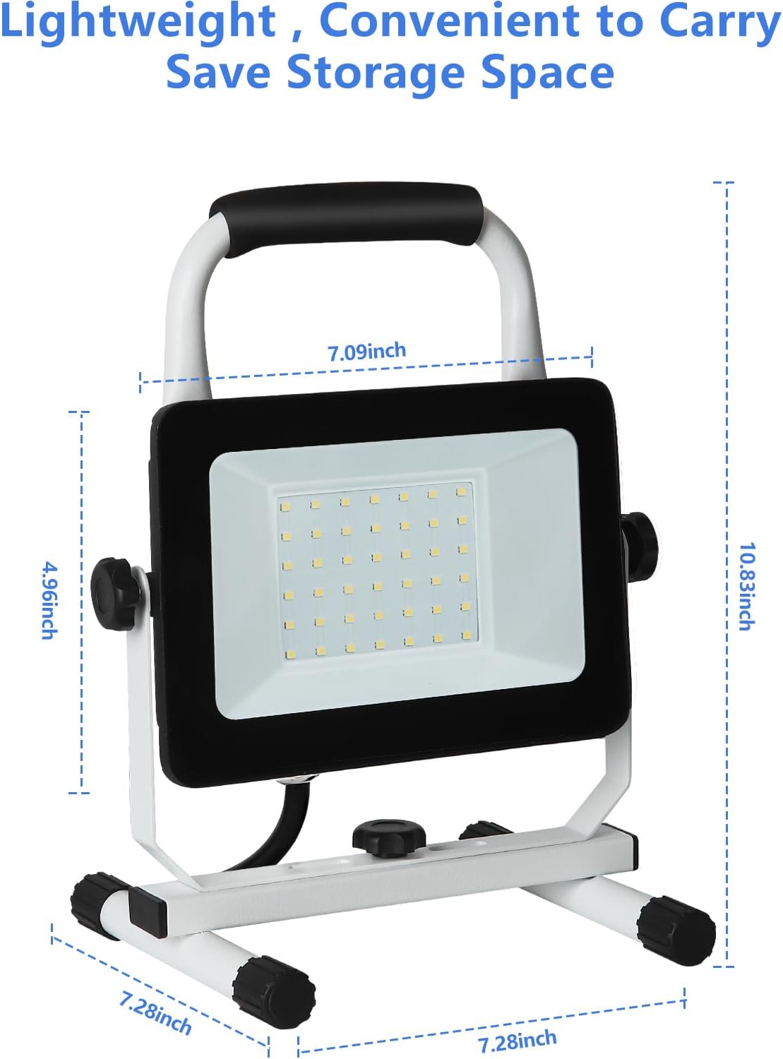 UFOND 4000 Lumen LED Work Light with Stand,40W Waterproof Portable Flood Lights, Worklight Brightness Angle Adjustable, with Switch Power Cord, Suitable for Construction Sites, Garage Workshop