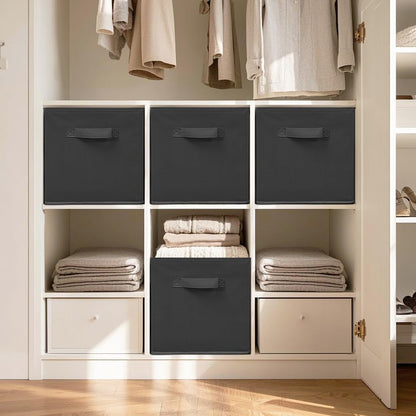 STORAGEIDEAS 11" Fabric Storage Bins, Collapsible Storage Cubes Organizer with Handles, Heavy Duty