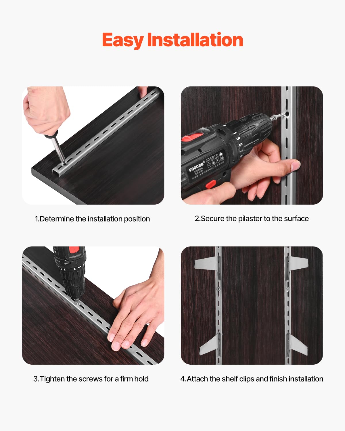 VEVOR Shelf Pilaster, 39-inch 10 Pack, Upright Wall Shelving System, Heavy Duty Support System