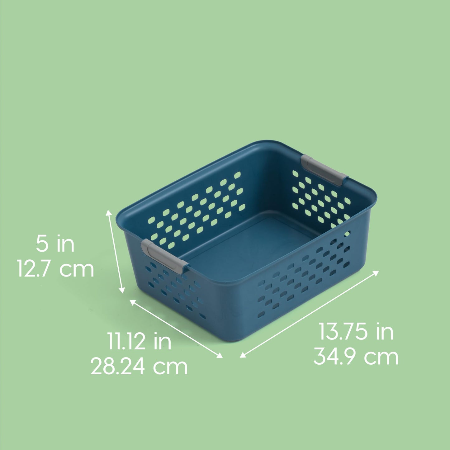 IRIS USA 6-Pack, Medium Plastic Storage Basket, Navy