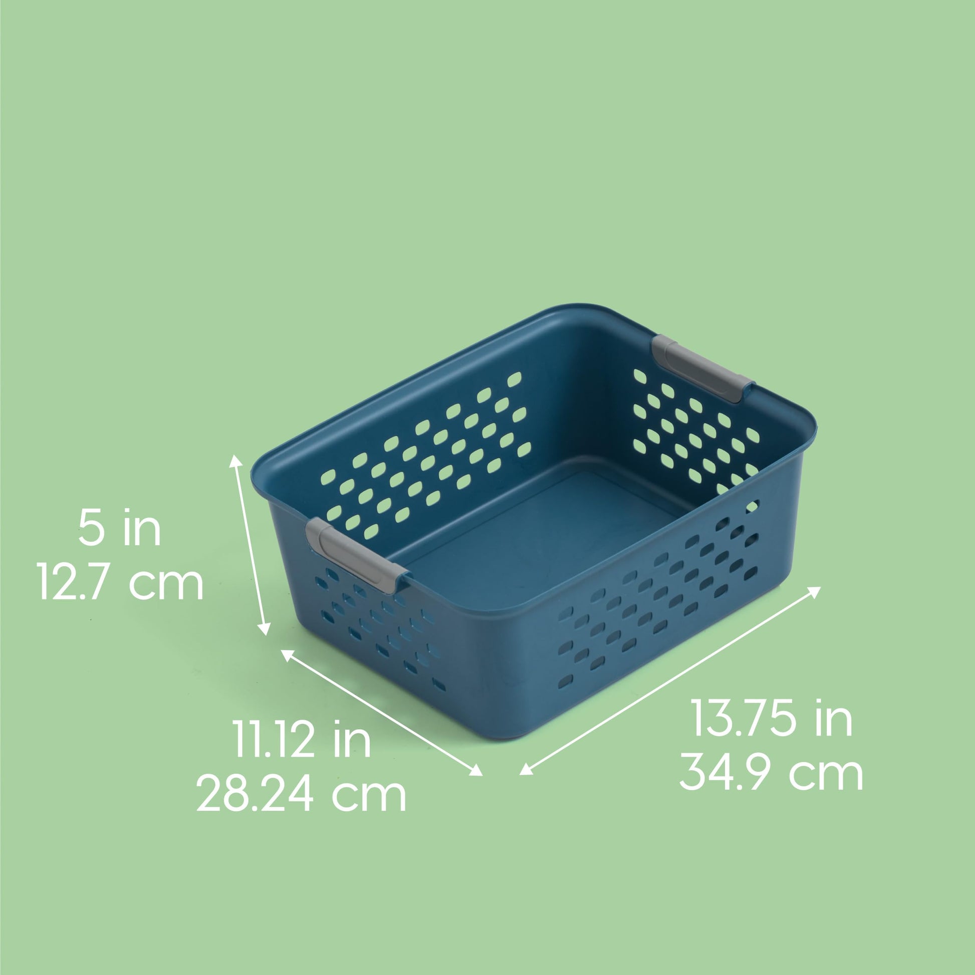 IRIS USA 6-Pack, Medium Plastic Storage Basket, Navy