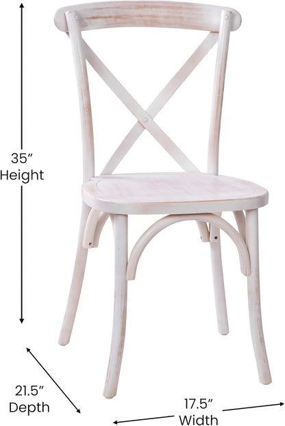 EMMA + OLIVER 2-Pack Lime Wash X-Back Chair