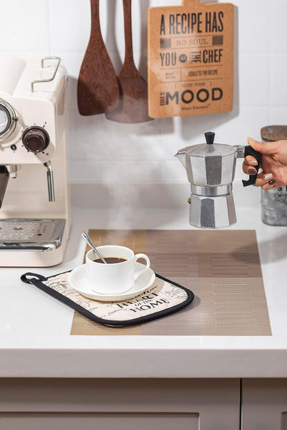 LEXMORE PlaceMats Set of 12 Vinyl/Plastic Woven Place Mats for Kitchen Table Indoor/Outdoor Washable PlaceMat Wipeable Dining Table Mats(Gold Dune)