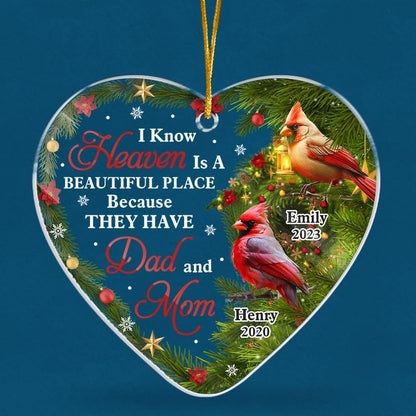 Pawfect House I Know Heaven is A Beautiful Place, Memorial Christmas Ornaments for Loss of Loved One, Bereavement Gifts, Christmas Memorial Gifts for Loss of Mother, Father, Housewarming Gift