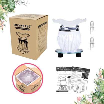 HUNANBANG Electric Oil Melt Warmer Electric Wax Melt Warmer Wax Melter Fragrance Oil Warmer Burner(White2)