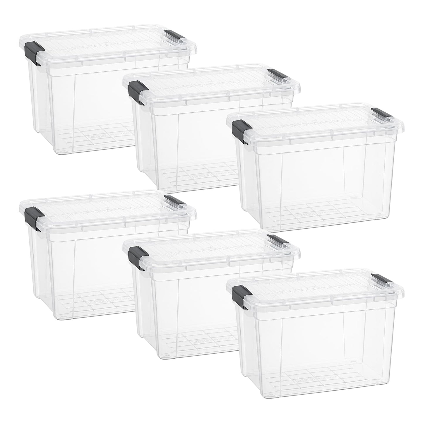 Superio Clear Storage Boxes with Lids, 8.7 Quart Plastic Container Bins for Organizing, Stackable