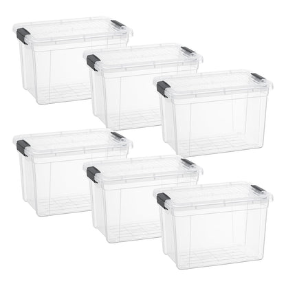 Superio Clear Storage Boxes with Lids, 8.7 Quart Plastic Container Bins for Organizing, Stackable