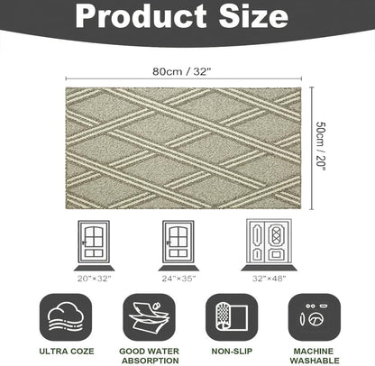 Door Mat Indoor Entrance, Large Welcome Mat Outdoor, Non Slip Front Door Mat Entryway（20x32）