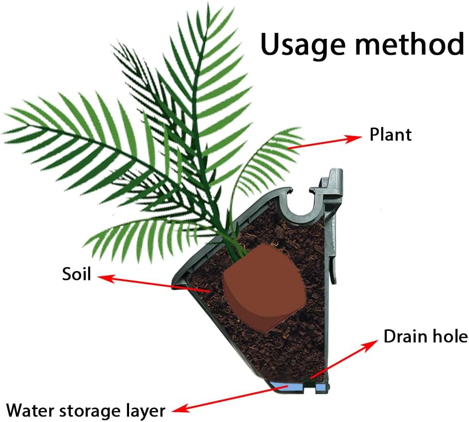 Self-Watering Wall Mounted Planter Set of 4, Indoor and Outdoor Vertical Planter, Stackable Wall Mounted, for Balcony Decoration
