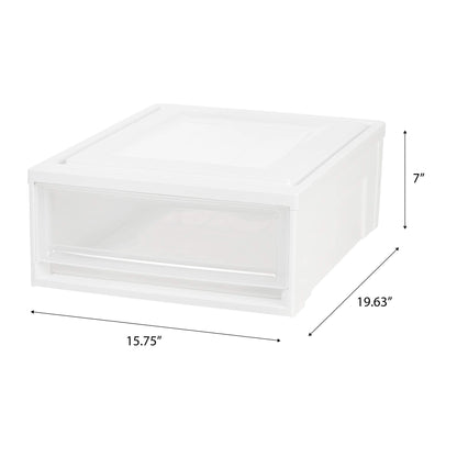 IRIS USA 4-Pack, 22 Qt. Under Bed Storage Drawer Organizer, White