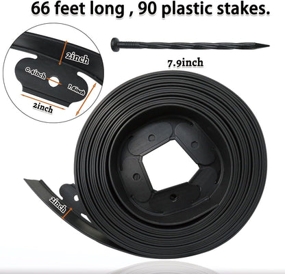 Landscape Edging,Flower Bed Edging no dig，Lawn Edging Garden Edging Border(60feet-Black)