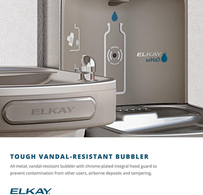 Elkay EZSDWSVRSK EZH2O Wall Mount Drinking Fountain and Bottle Filling Station with Vandal Resistant Bubbler and Glass Filler - N/A