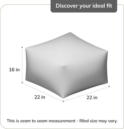 Anji Mountain 22"x22"x16" Handmade & Handcrafted Ottoman Pouf Comfortable Pouf Ottoman Foot Rest & Home Décor Accent for Living Room, Bedroom, Nursery, Kids Room, Patio