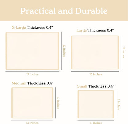 SMIRLY Plastic Cutting Board Set with Holder 4 Pieces, Non-Slip Dishwasher Safe Chopping Boards for Kitchen, Cream White