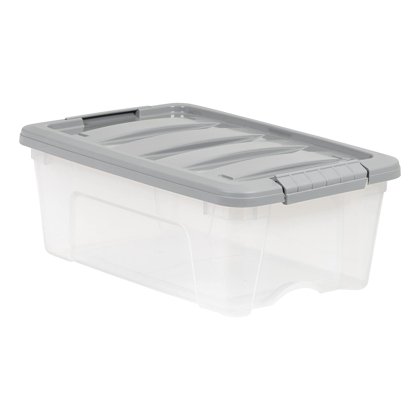 Amazon Basics Plastic Storage Containers with Secure Latching Lids, Stackable Organization Bins
