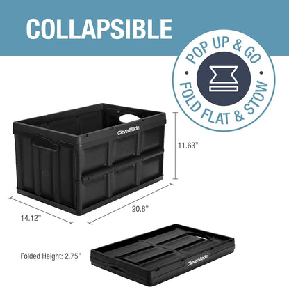 CleverMade Collapsible Storage Bins, 46L, 3 Pack Foldable Storage, Ocean