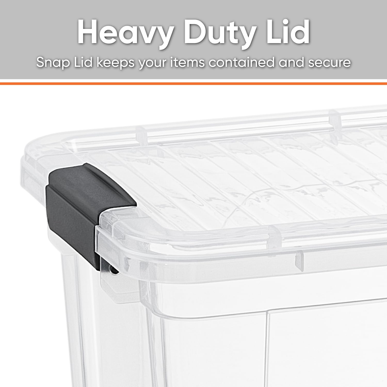 Superio Clear Storage Box with Lid, 49 Quart Plastic Container Bins for Organizing, Stackable