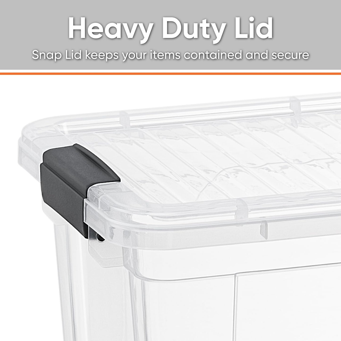 Superio Clear Storage Boxes with Lids, 26 Quart Plastic Container Bins for Organizing, Stackable