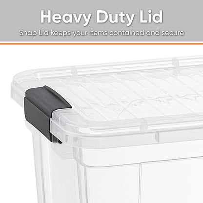 Superio Clear Storage Boxes with Lids, 26 Quart Plastic Container Bins for Organizing, Stackable