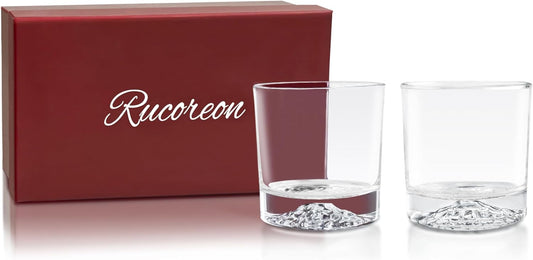 Crystal Whiskey Glasses Set of 2 – 10 OZ Designer Old Fashioned Rocks Glass for Scotch, Bourbon, Rum and Cocktail Drink – Luxury Gift for Men