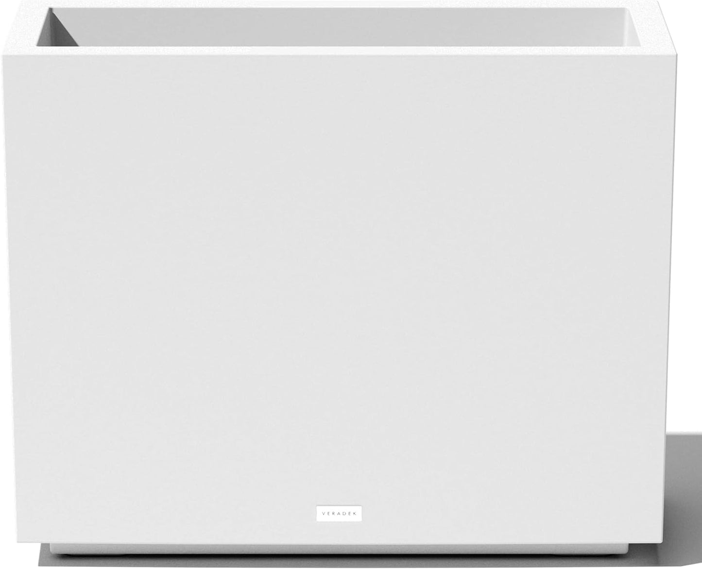 Veradek Block Series Span Plastic Planter - Tall Rectangular Planter for Indoor or Outdoor Patio/Porch, White, 24.25 in Height, 12 in Width, 30 in Length