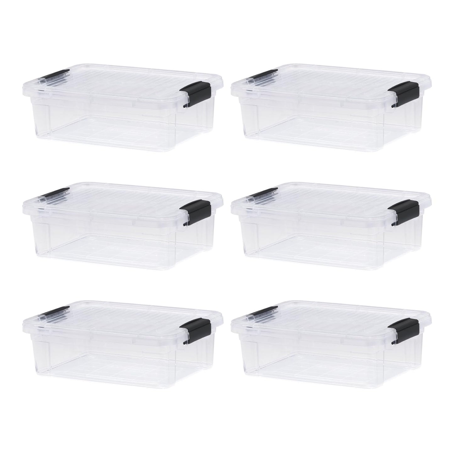 Superio Clear Storage Boxes with Lids, 4.5 Quart Plastic Container Bins for Organizing, Stackable