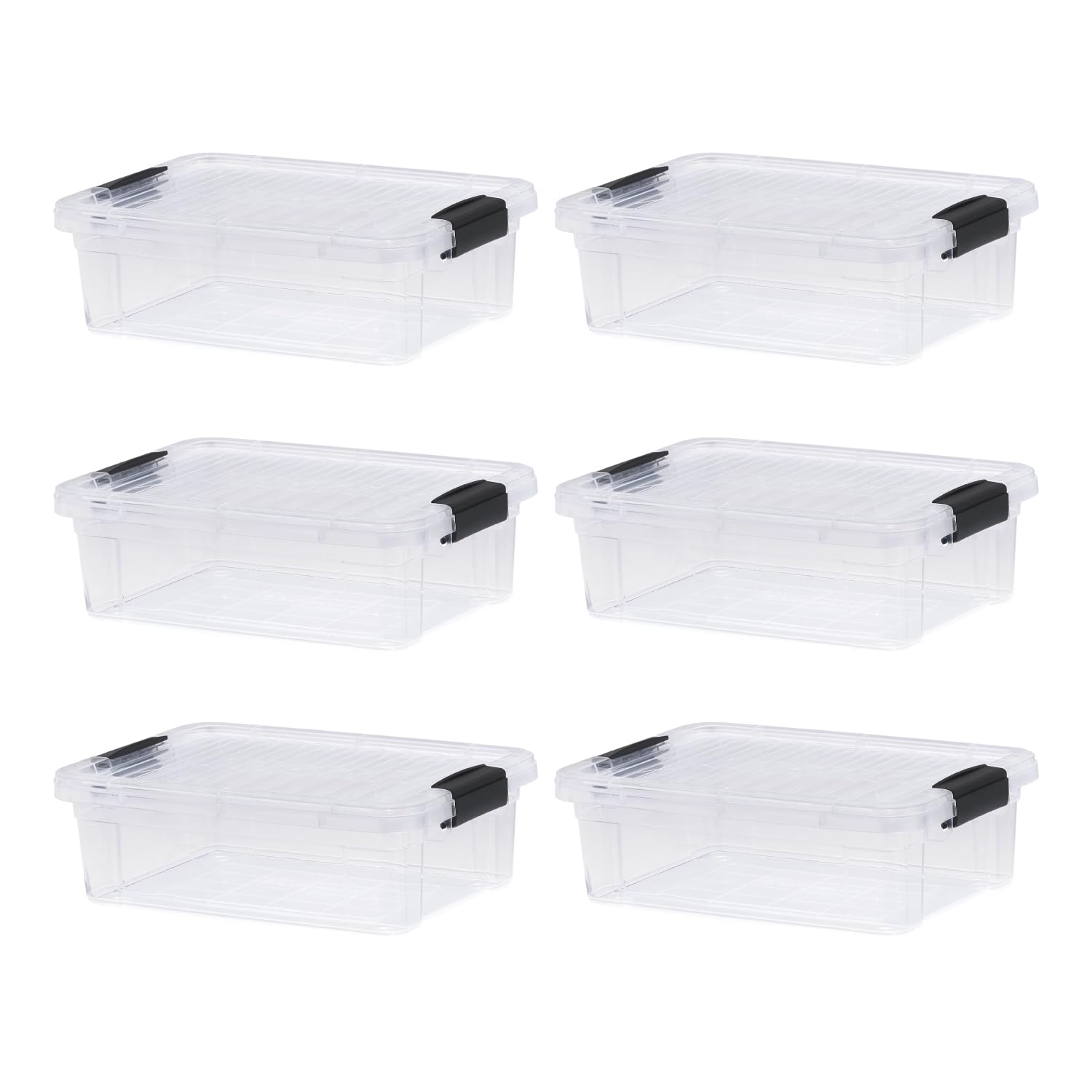 Superio Clear Storage Boxes with Lids, 4.5 Quart Plastic Container Bins for Organizing, Stackable