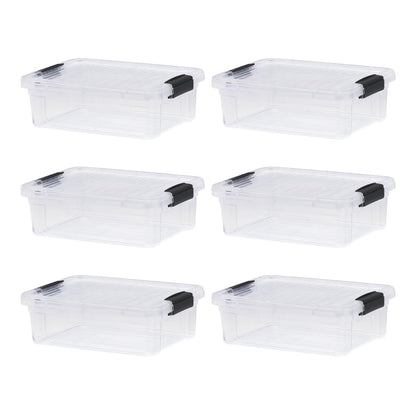 Superio Clear Storage Boxes with Lids, 4.5 Quart Plastic Container Bins for Organizing, Stackable