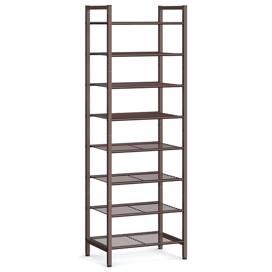 SONGMICS Metal Shoe Rack, Free Standing Shoe Organizer for Entryway Closet Garage Small Spaces