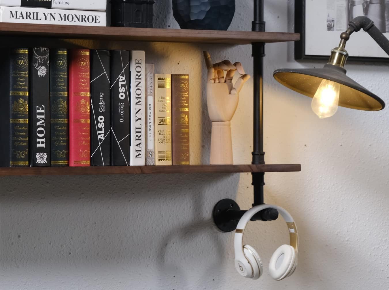 ROGMARS Floating Shelves for Wall,Solid Wood Shelves Industrial Pipe Shelving 36inch for Wall Decor,Kitchen,Living Room