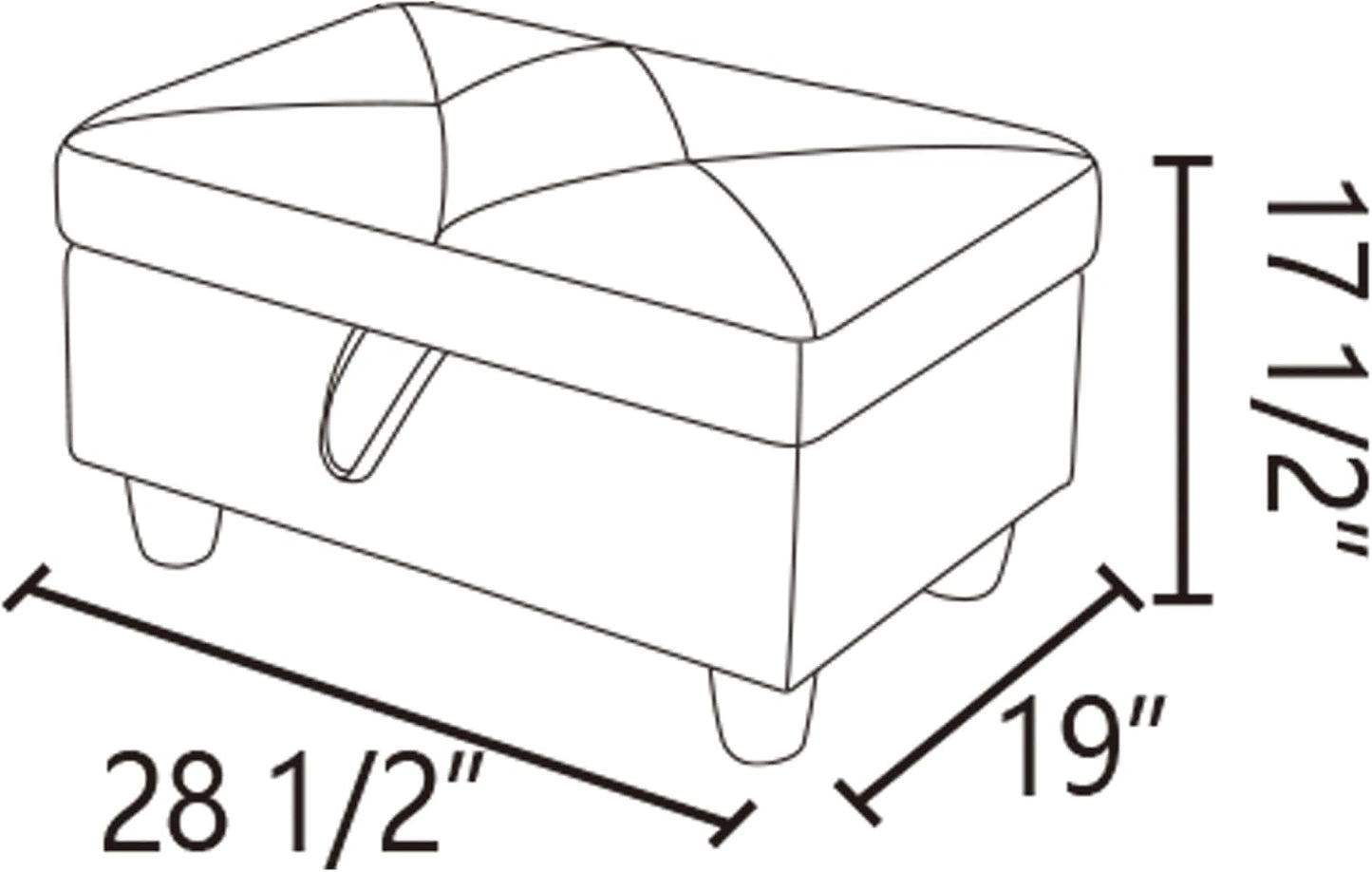 Ottoman Rectangular Storage Ottoman Bench, Flannel Footrest Stool Footstool with Lid for Living Room, Bedroom, Entryway, White, 28.5"x19"x17.5"