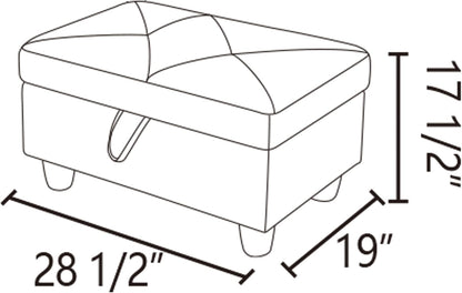 Ottoman Rectangular Storage Ottoman Bench, Flannel Footrest Stool Footstool with Lid for Living Room, Bedroom, Entryway, White, 28.5"x19"x17.5"