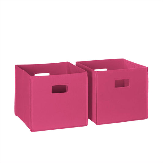 RiverRidge Folding Storage Bins with Handles Hot Pink Cube Storage Organizer for Closet, Bedroom &