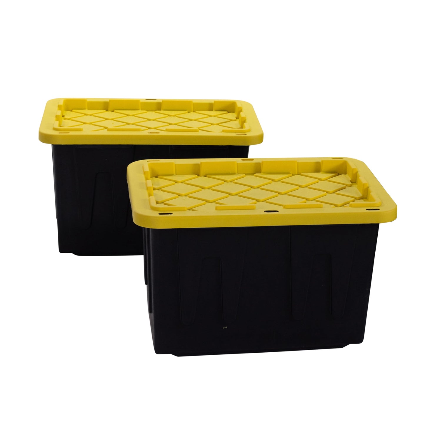 Plastic 23-Gallon Storage Tote with Lockable Lid, Stackable Tough Regular-Duty Bin for Garage