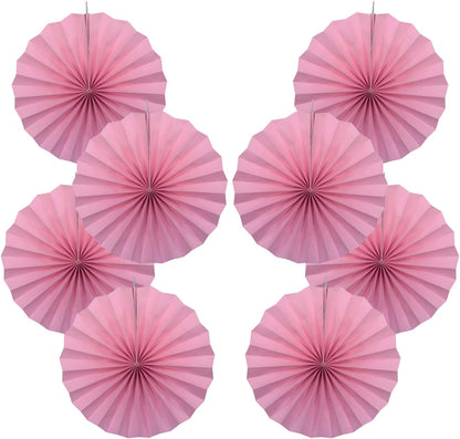 Pink Party Decorations,Pink Paper Decorations for Party,Baby Shower Decorations Party Paper Fans Bulk 12in,Schoolgirl Style Classroom Decor for Party 30 Color DIY Set （Pink）