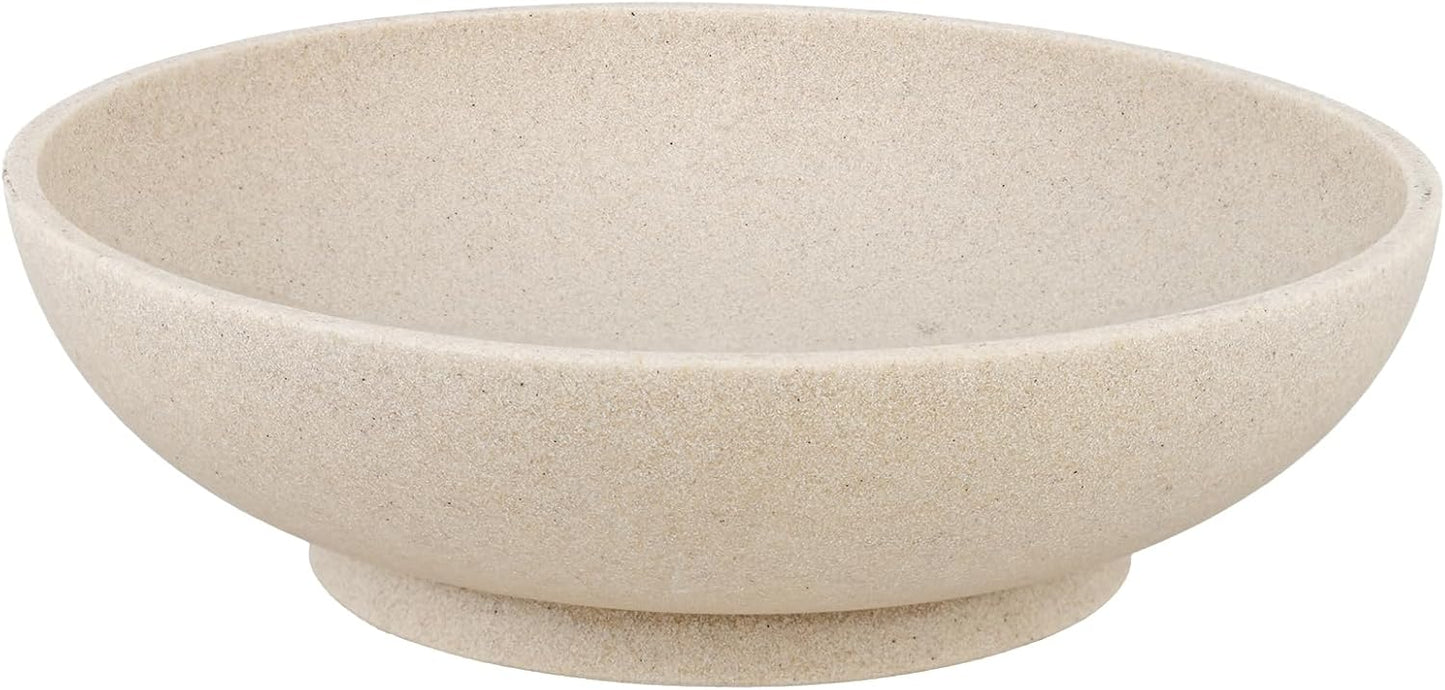 Large Decorative Bowl,Modern Fruit Bowl for Kitchen Counter,Handicraft Decorative Bowls for Home Decor,Stylish Key Bowl for Entry Table - Artificial Stone Beige
