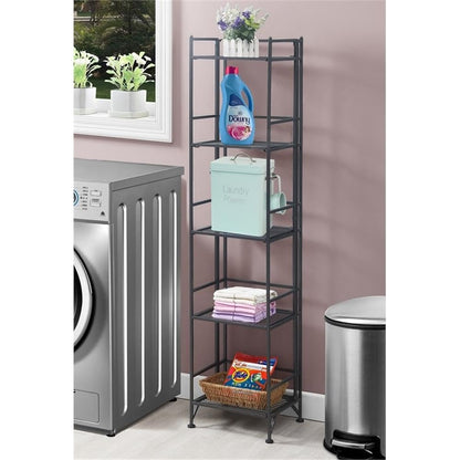 Convenience Concepts Xtra Storage Shelves - 5-Tier Folding Metal Storage Shelves, Closet Organizer