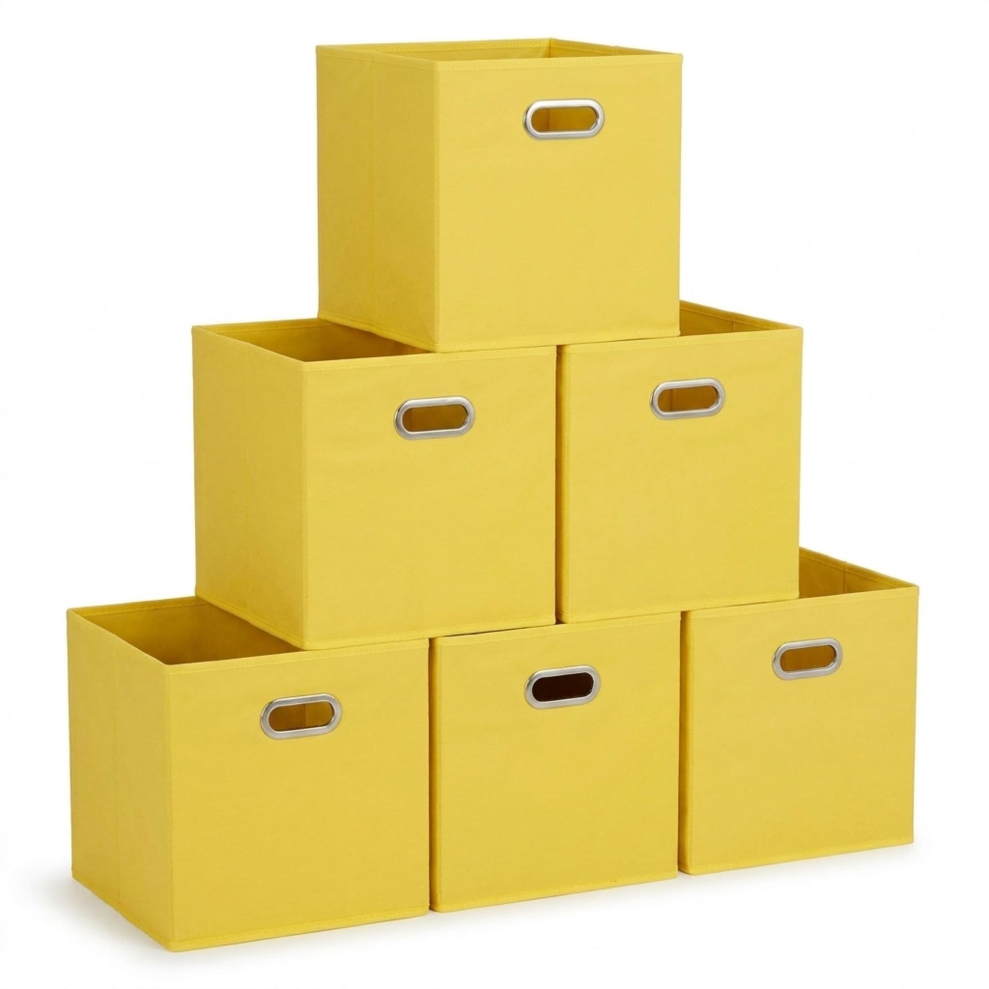 Household Essentials 6 ct Open Fabric Cube Storage Bins, Golden Yellow