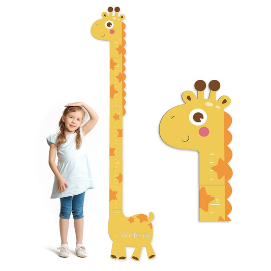 Personalized Name Growth Chart for Kids, Giraffe Height Chart for Boy Girls, Measuring Board for