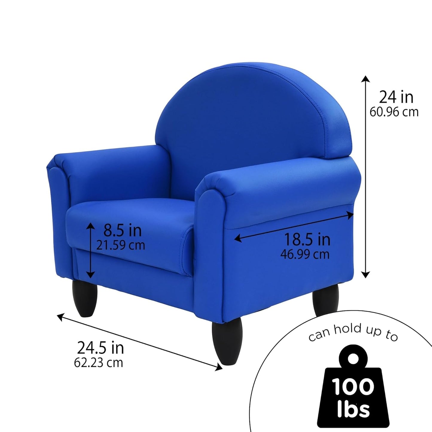 Children's Factory As We Grow Toddler Chair, Flexible Seating for Daycare or Preschool, Kids Reading Couch, Playroom Furniture, Blue