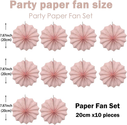 Pink Birthday Decorations,DIY Pink Paper Fans Hanging Decoration ,Party Supplies Party Fans 8in, Pink Christmas,Wedding Graduation Events Accessories 30 Color DIY Set (Baby Pink)