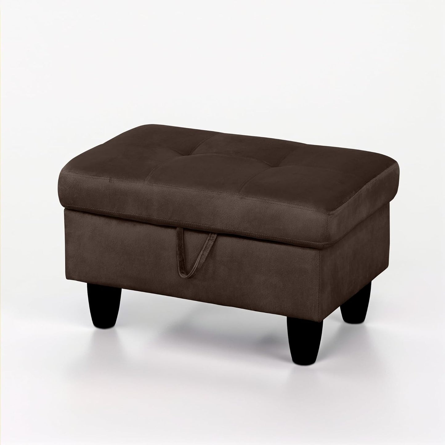 Ottoman Rectangular Storage Ottoman Bench, Flannel Footrest Stool Footstool with Lid for Living Room, Bedroom, Entryway, Coffee, 28.5"x19"x17.5"