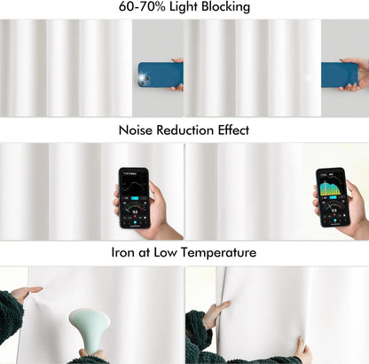 MIULEE Pure White Back Tab Blackout Curtains 120 Inch Long 2 Panels Set for Bedroom, Rod Pocket/Pinch Pleated Extra Long Thermal Insulated Living Room Darkening Light Blocking 10FT Drapes