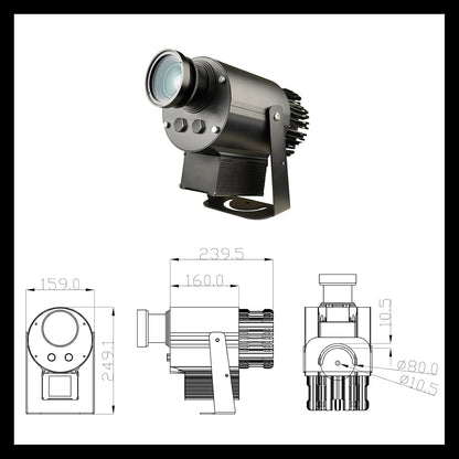 50W LED Logo GOBO Projector DJ Effect Light Including Free Custom Glass GOBO to Project Image for Advertising Business Hotel Company Store Wedding Indoor and Outdoor Use (50W)