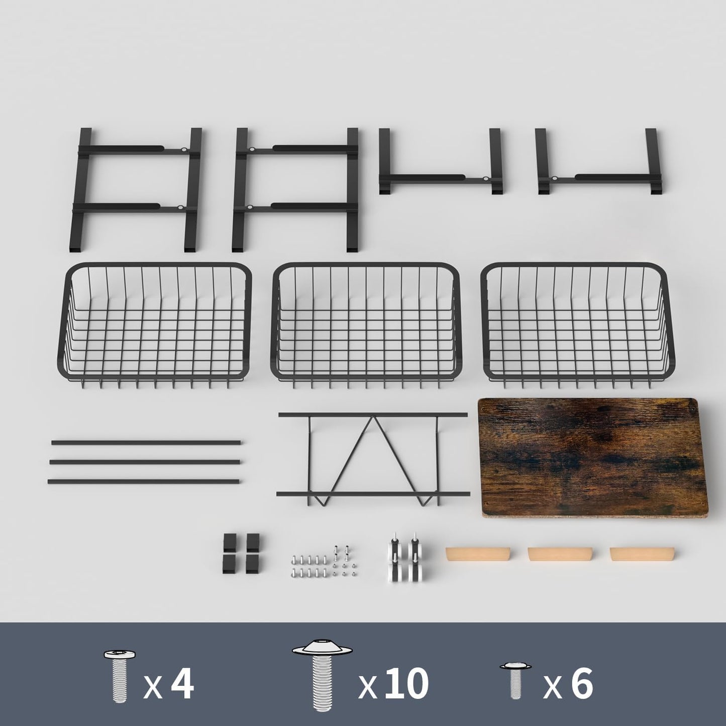 4-Layer Fruit Basket Kitchen Food Organizer and Rack, Stackable Storage Cart with Desktop, Pull-Out Hollow Metal Basket, Sliding Out Storage (Black 4-Layer Rack)