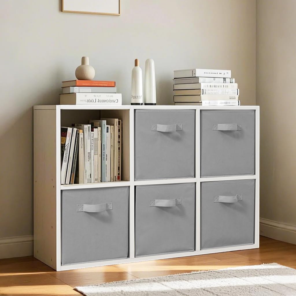 STORAGEIDEAS 11 Inch Fabric Storage Cubes, Sturdy Foldable Storage Bins, Heavy Duty Cube Organizer