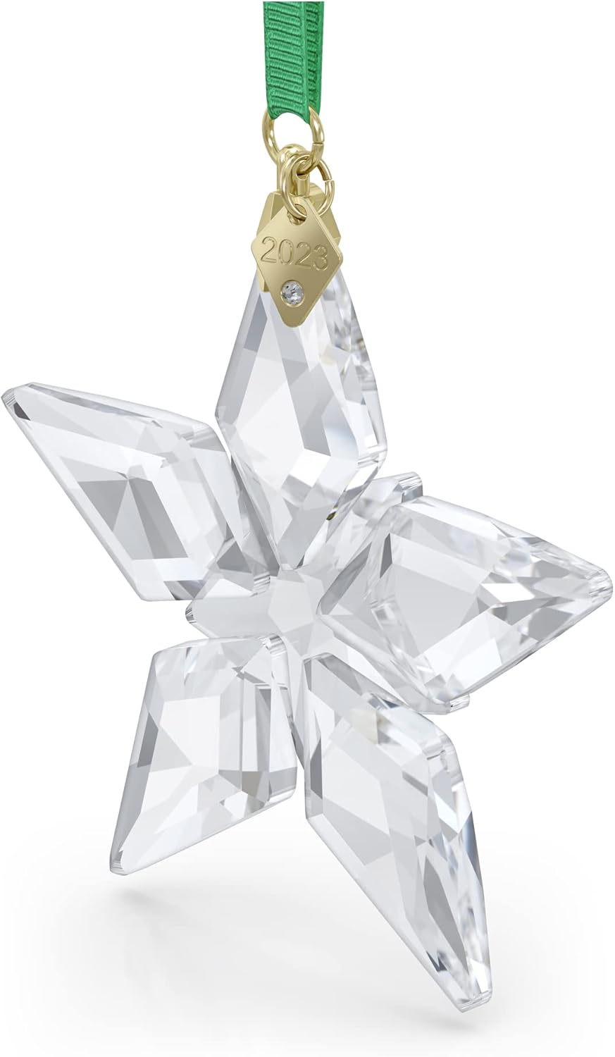 Swarovski Annual Edition 2023 Ornament, Clear Crystal Star with 97 Facets, Gold-Tone Finished Tag, Part of the Swarovski Annual Edition Collection
