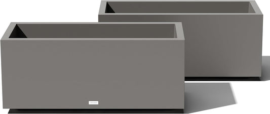 Veradek Block Series Long Box Planter - Large Rectangular Planter for Indoor or Outdoor Patio/Porch | Durable All-Weather Use with Drainage Holes | Modern Décor for Tall Plants, Flowers or Shrubs