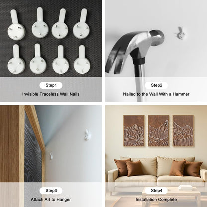 HPINUB Line Style Mountain Framed Canvas Wall Art Set, Vintage Tree Rings Wall Decor, Abstract Tree Spiral Wall Painting, Modern Nature Art Prints for Living Room,Bedroom,Farmhouse-16 x24 x3